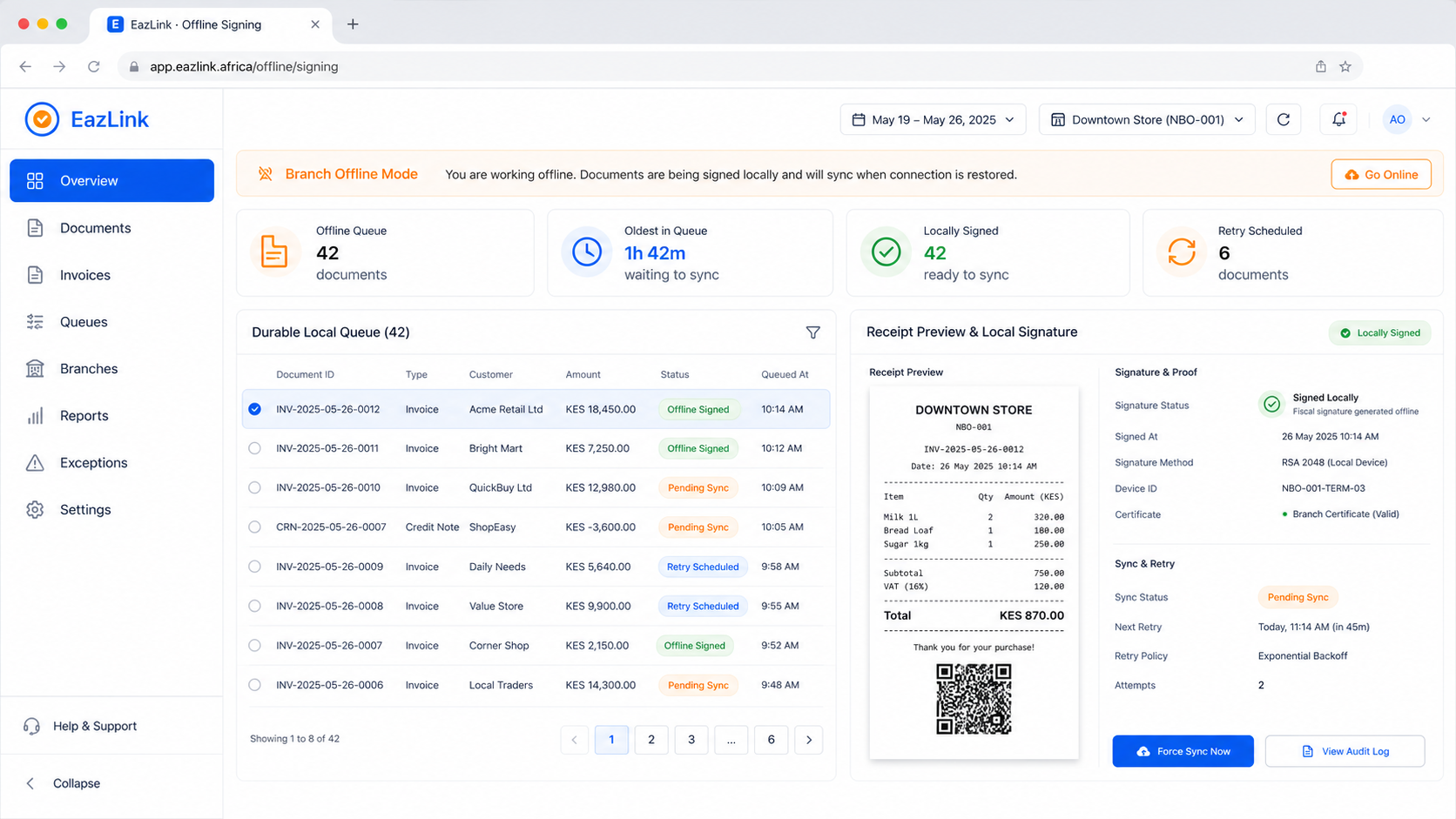 Project timeline shown through the EazLink Philippine e-invoicing workflow